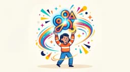 Colorful animated logo mark with motion trails and geometric burst on clean white background