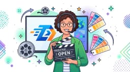 Brand logo fragments exploding in gold and white on cinematic dark background