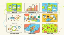 Gallery-style cover with nine colorful motion graphics tiles arranged in a clean grid