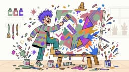 Layered geometric indie aesthetic in sage green dusty rose and electric indigo bold composition