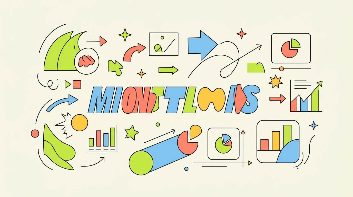 Definition-style cover with animated type, grids, arrows, and abstract design layers